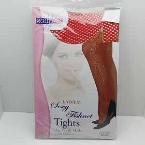 Secret Wishes Fishnet Stockings One Size Red